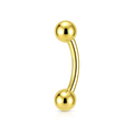 14K Gold Internally Threaded Eyebrow Piercing Bar