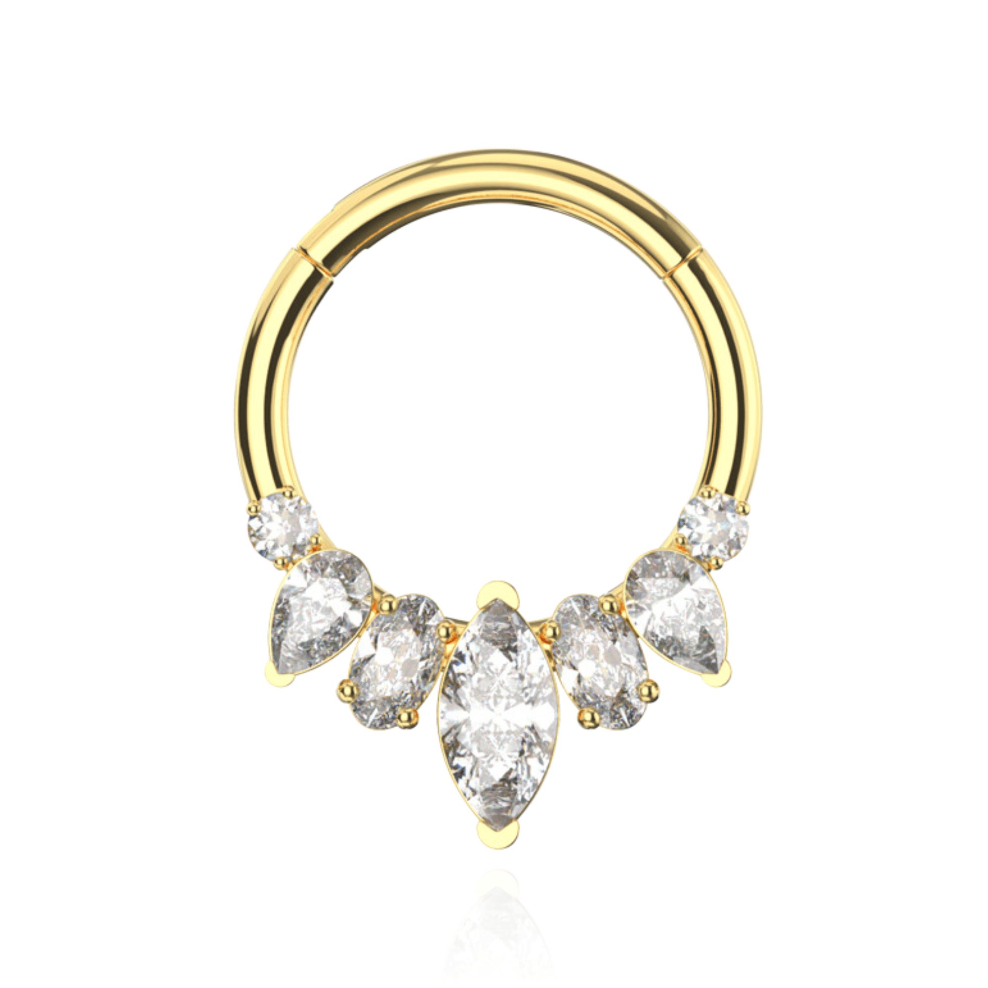316L Surgical Steel CZ adorned pave segment clicker