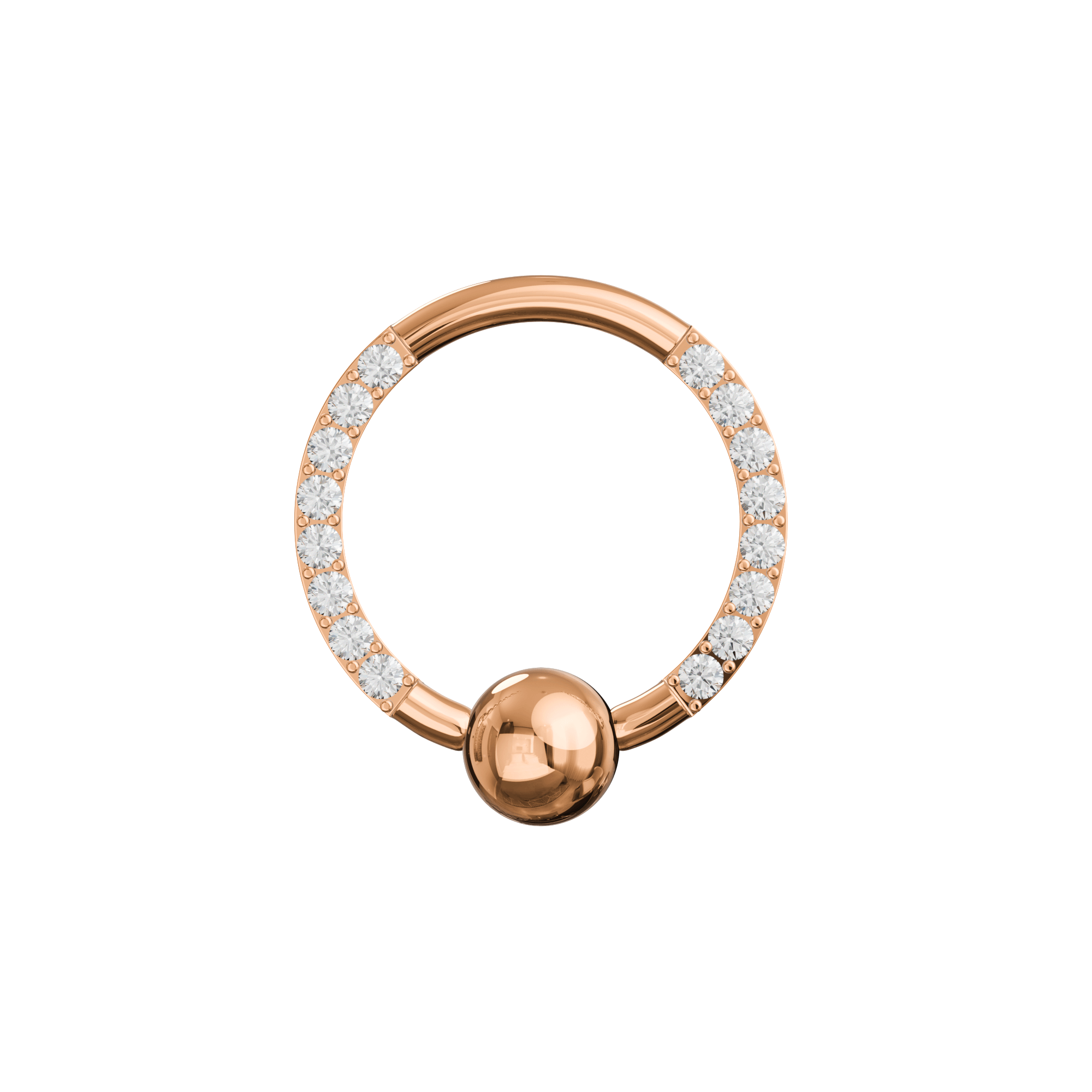 G23 Titanium Cubic Zirconia Studded BCR
