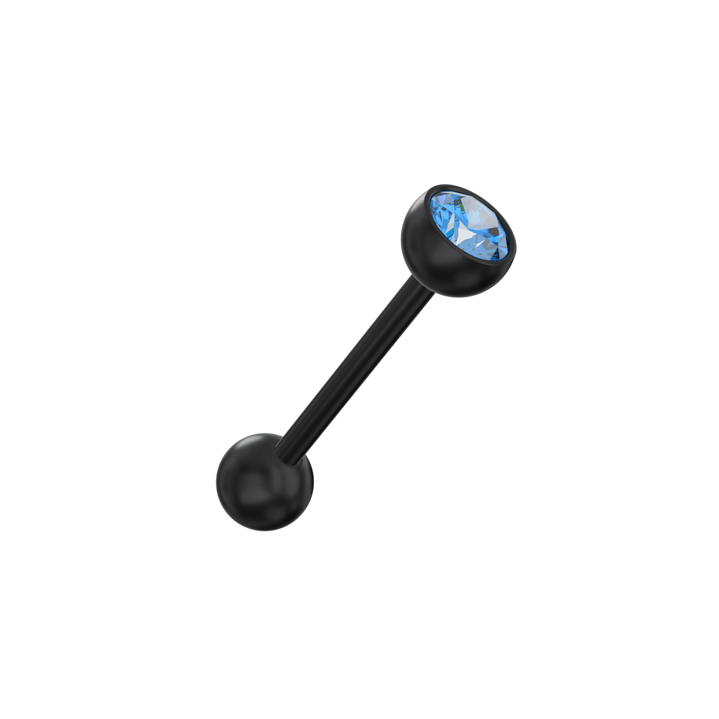 Black-line BioFlex Jewelled Straight Barbell