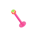 UV Pink Labret with Tye-Dye UV Ball (Pack of 10)