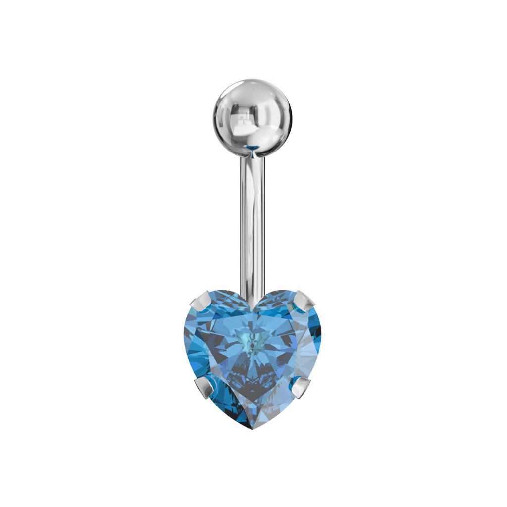 316L Surgical Steel Studded Heart Belly Ring