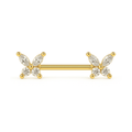 316L Surgical Steel Butterfly Jewelled Nipple Bar