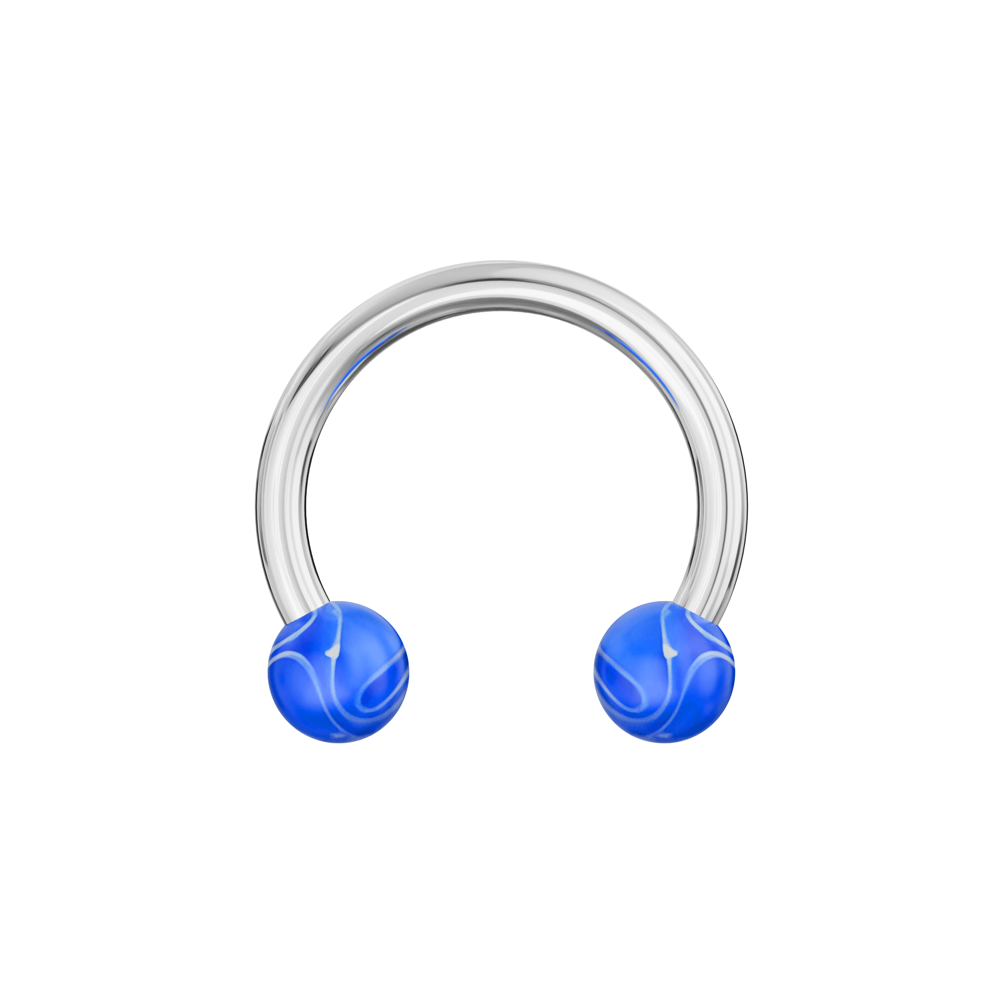 316L Surgical Steel Circular Barbells CBB Horseshoe With UV Multi Colour Ball (Pack of 10)