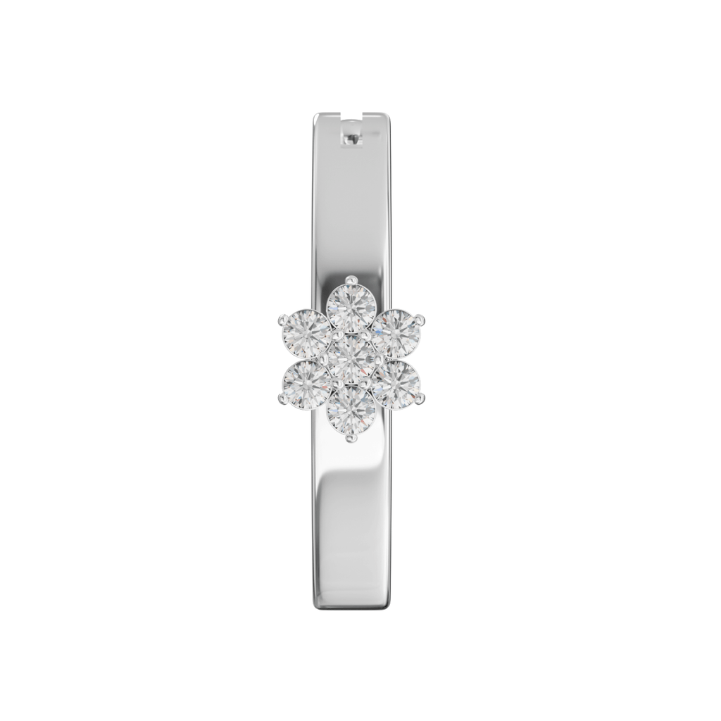 316L Surgical Steel Cubic Zirconia Flower Curved Clicker Belly Ring