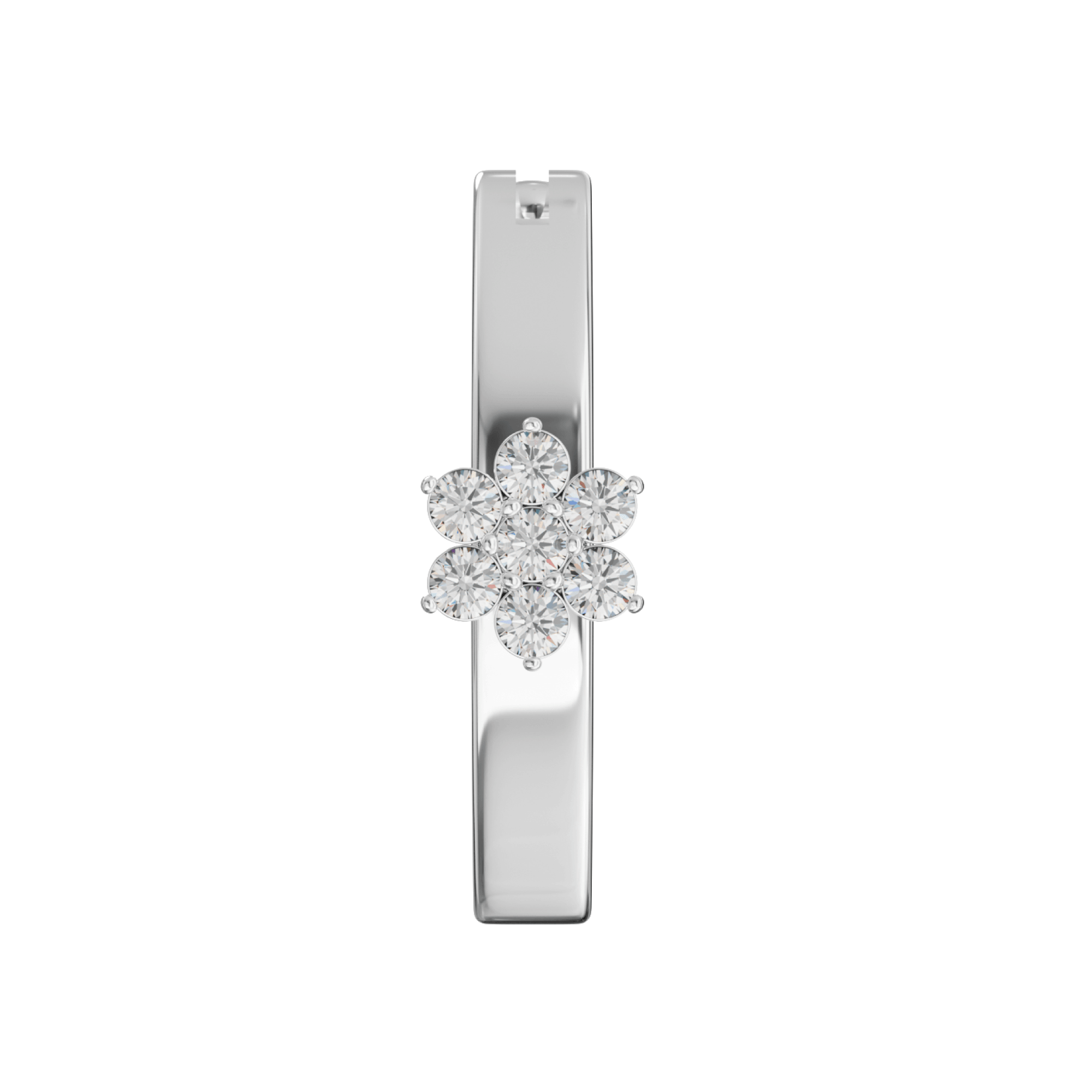 316L Surgical Steel Cubic Zirconia Flower Curved Clicker Belly Ring