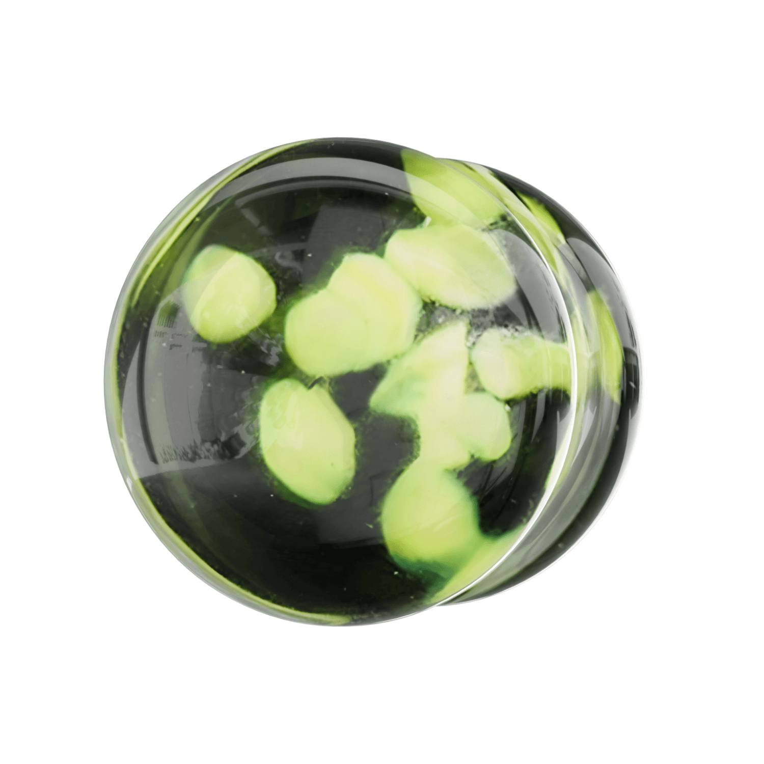 Pyrex Glass Green Pebble Ear Plug