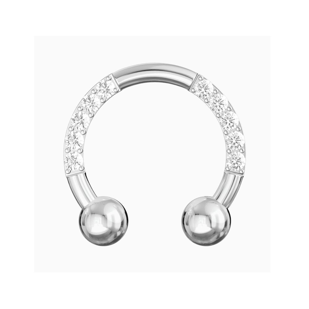 G23 Titanium Multi CZ Jewelled Circular Barbell with Ball