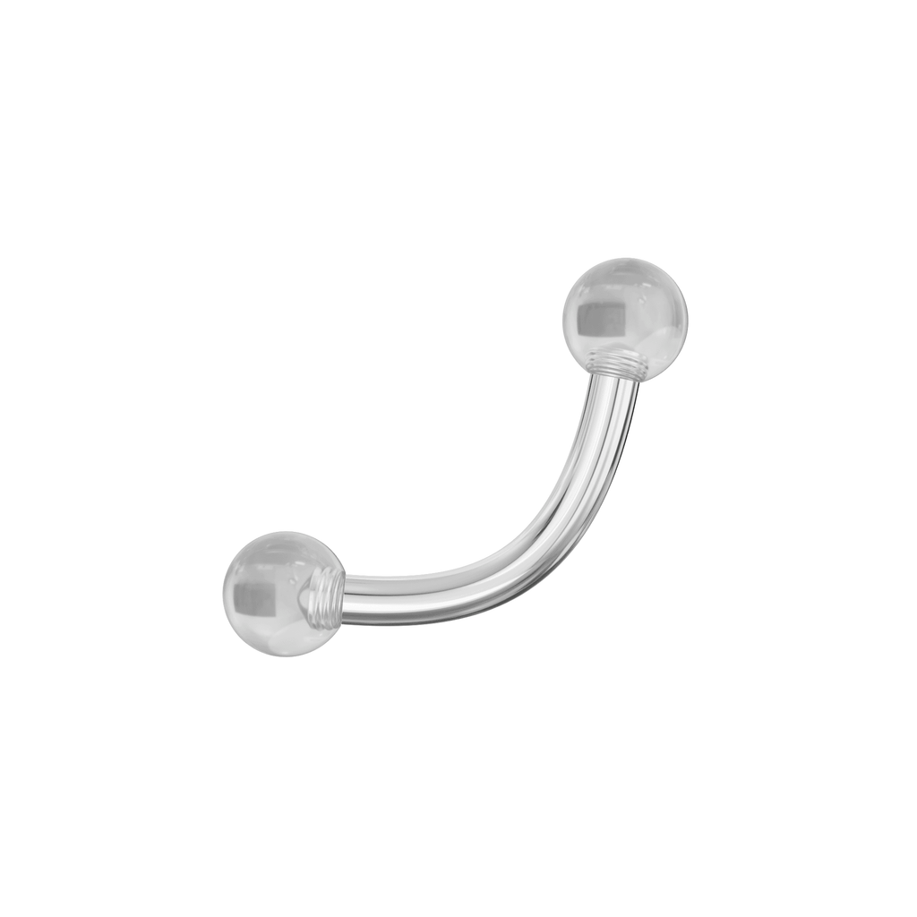 316L Surgical Steel Curved Bar with Pastel Glossy UV Balls (Pack of 10)
