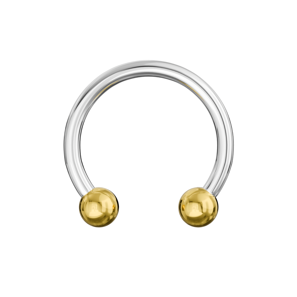 316L Surgical Steel Circular Barbell with Anodised Ball