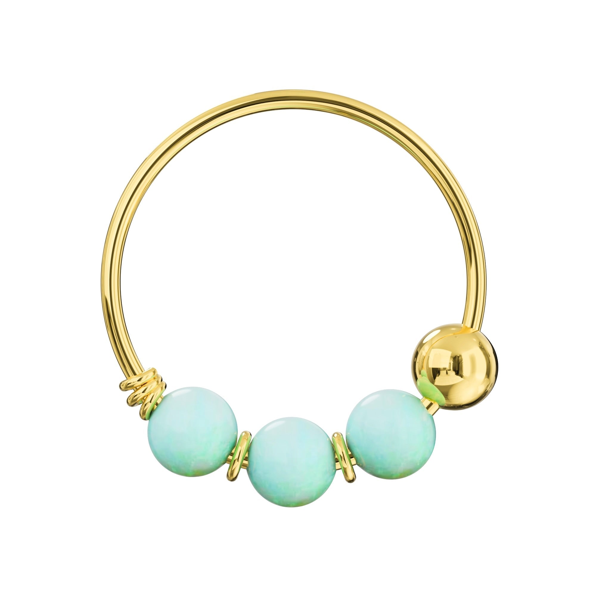 9K Gold Opal Hoop Nose Ring
