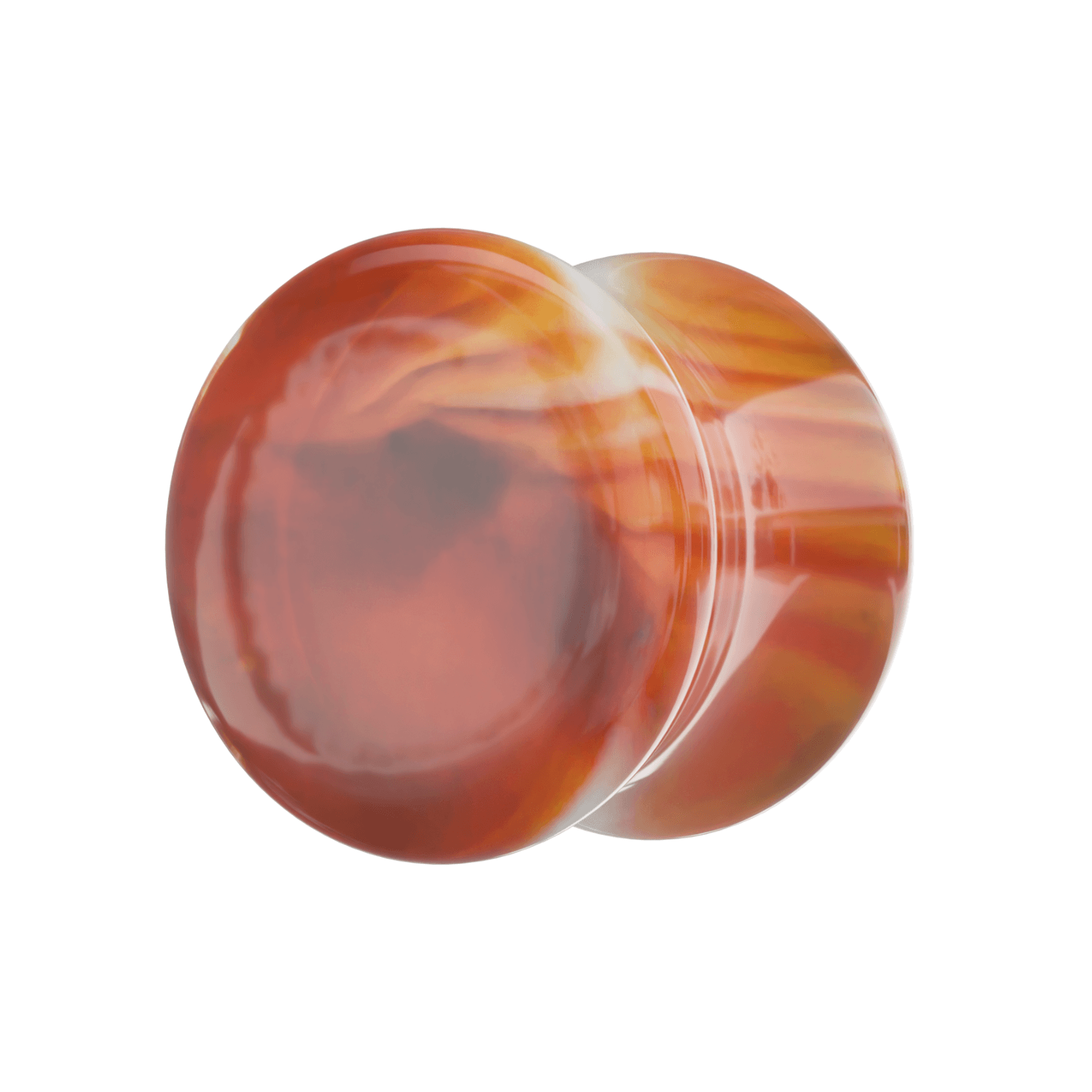 Synthetic Carnelian Stone Orange Saddle Ear Plug