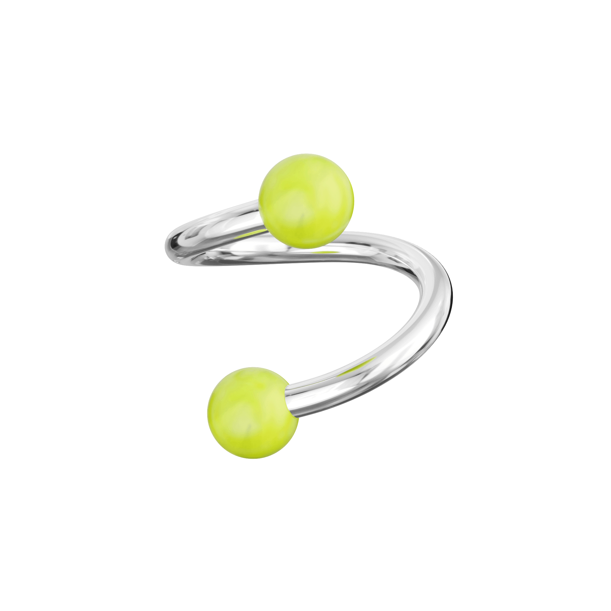 316L Surgical Steel Twisted Barbell With Marble UV Balls (Pack of 10)
