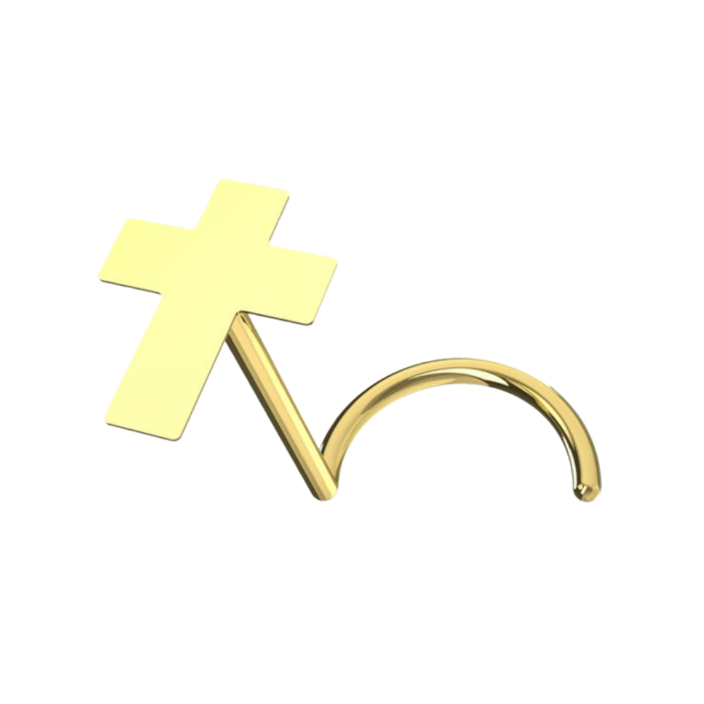 9K Gold Plain Cross Nose Studs