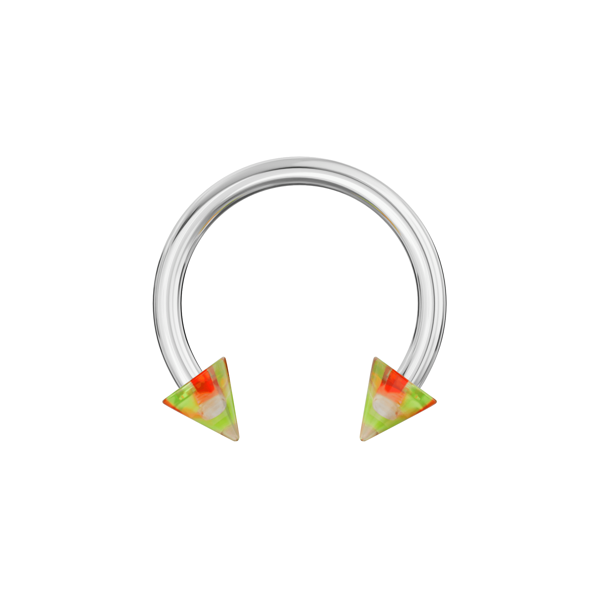 316L Surgical Steel Circular Barbell With Marble UV Cones (Pack of 10)