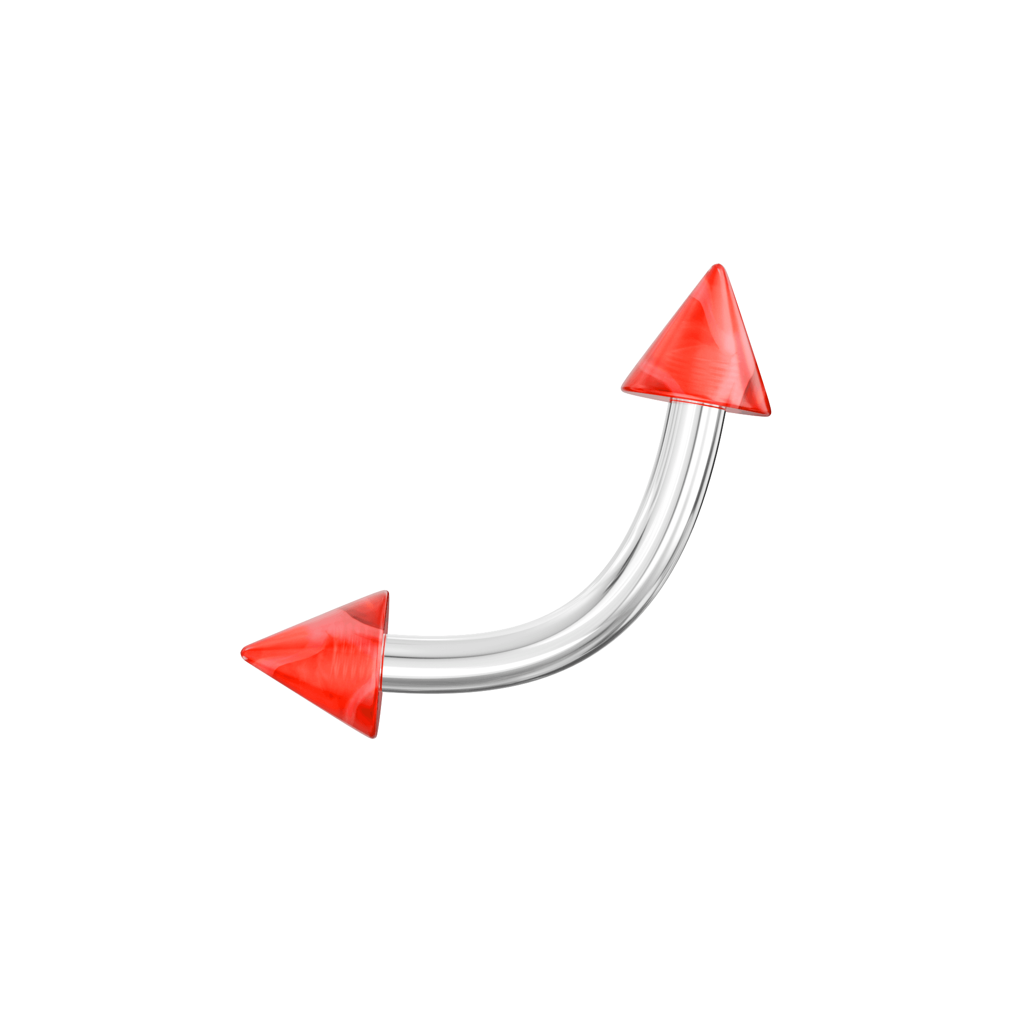 316L Surgical Steel Curved Bar with Wavy Stripes UV Cone (Pack of 10)