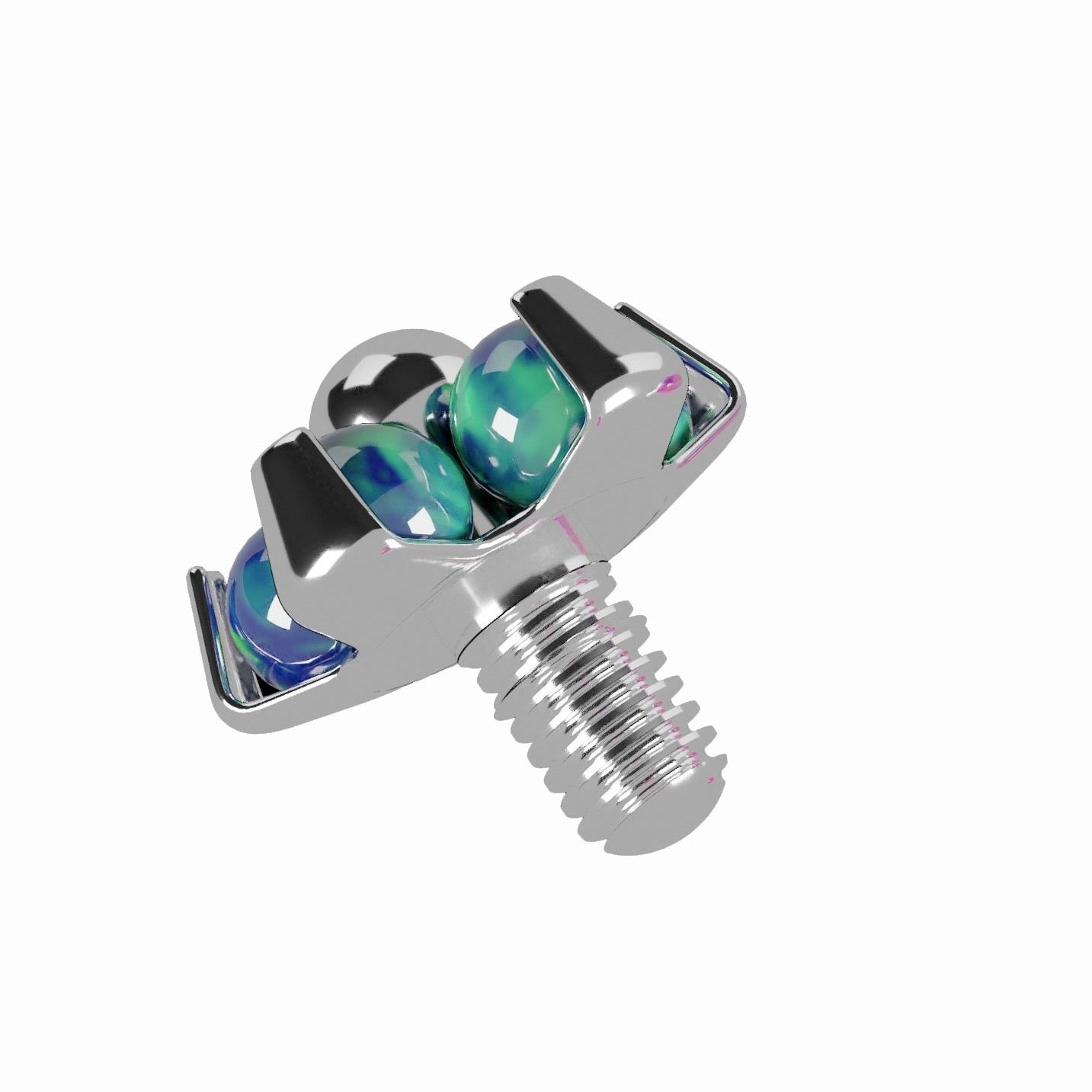 G23 Titanium Opal Stone Studded Flower Dermal Anchor Top