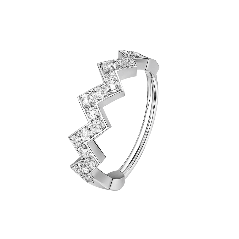 316L Surgical Steel CZ Jewelled Zig Zag Hinged Segment Clicker