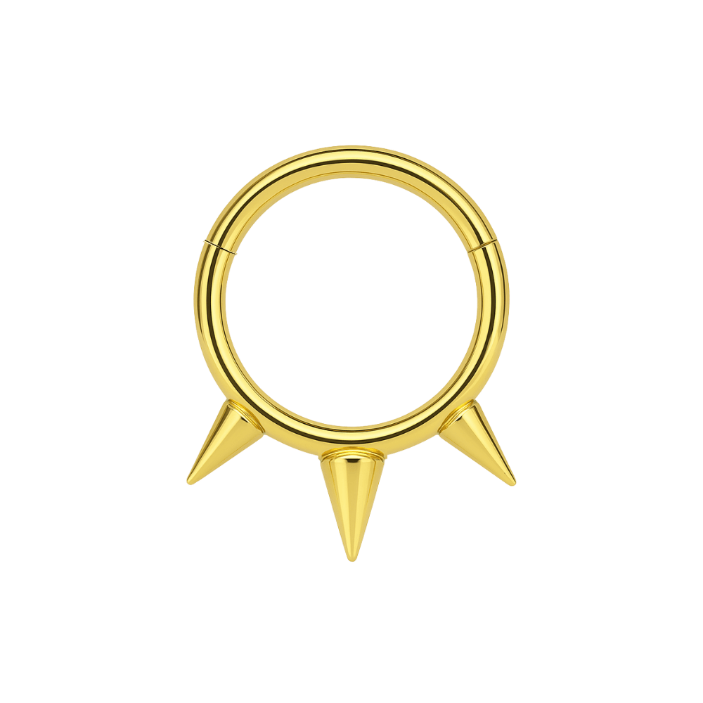 316L Surgical Steel Triple Spikes Hinged Septum Clicker Ring