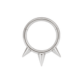 316L Surgical Steel Triple Spikes Hinged Septum Clicker Ring