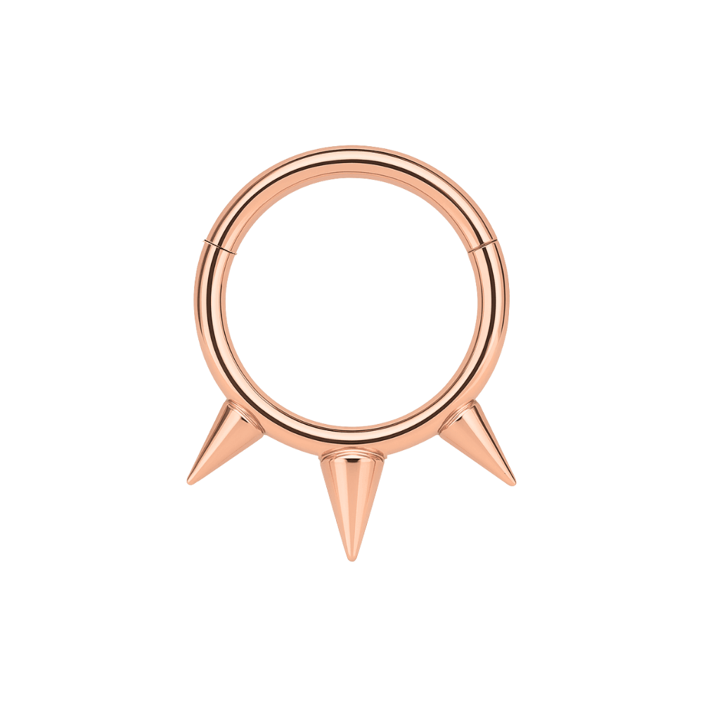 316L Surgical Steel Triple Spikes Hinged Septum Clicker Ring
