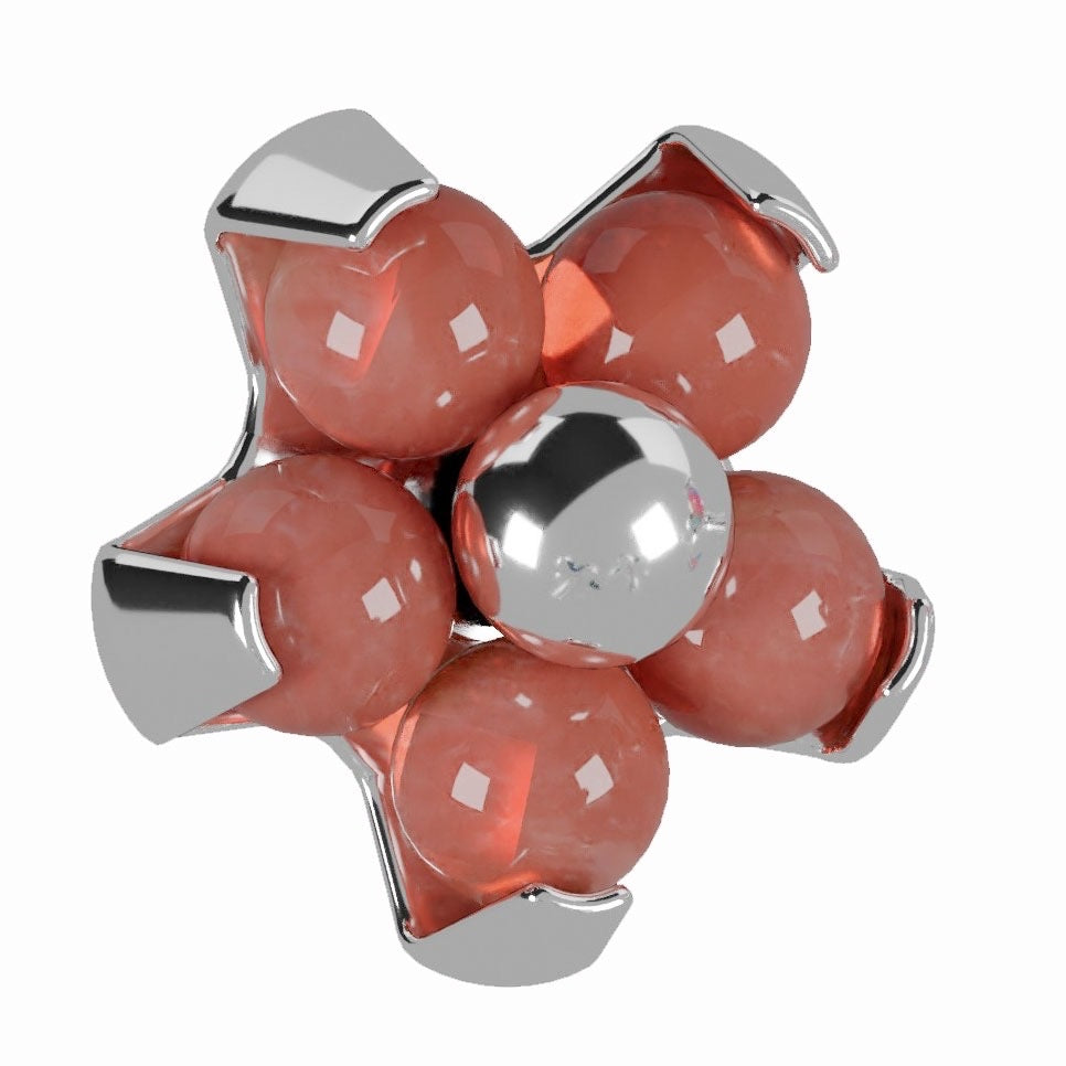 G23 Titanium Opal Stone Studded Flower Dermal Anchor Top