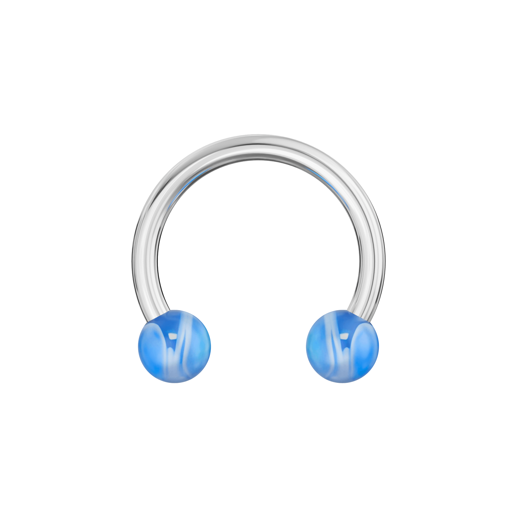 316L Surgical Steel Circular Barbell With Marble & Clear UV Balls (Pack of 10)