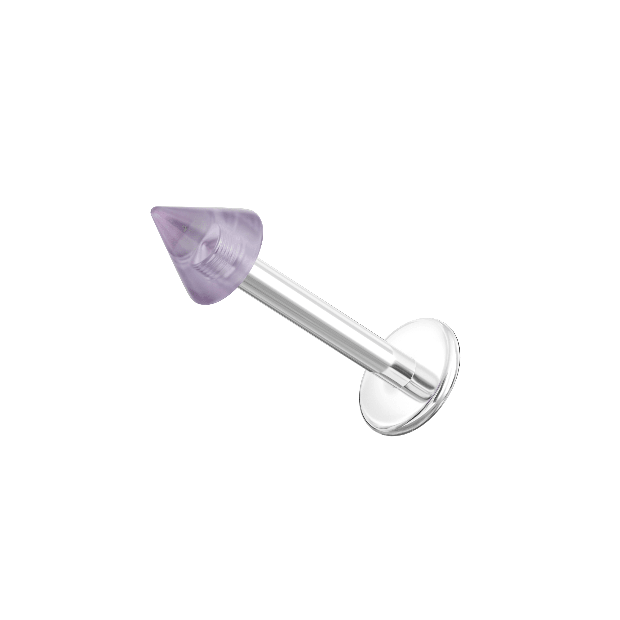 316L Surgical Steel Labret with Transparent Neon UV Cone (Pack of 10)