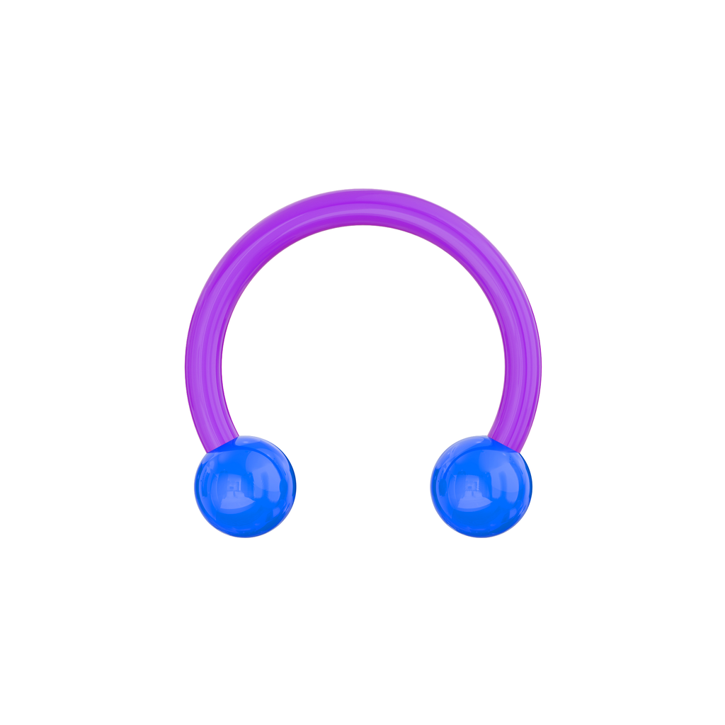 UV Circular Barbell With Glossy UV Balls (Pack of 10)