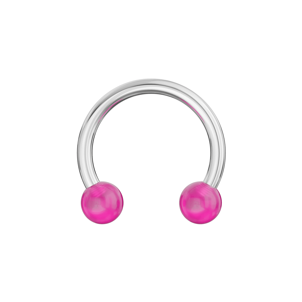 316L Surgical Steel Circular Barbell With Glossy UV Balls (Pack of 10)