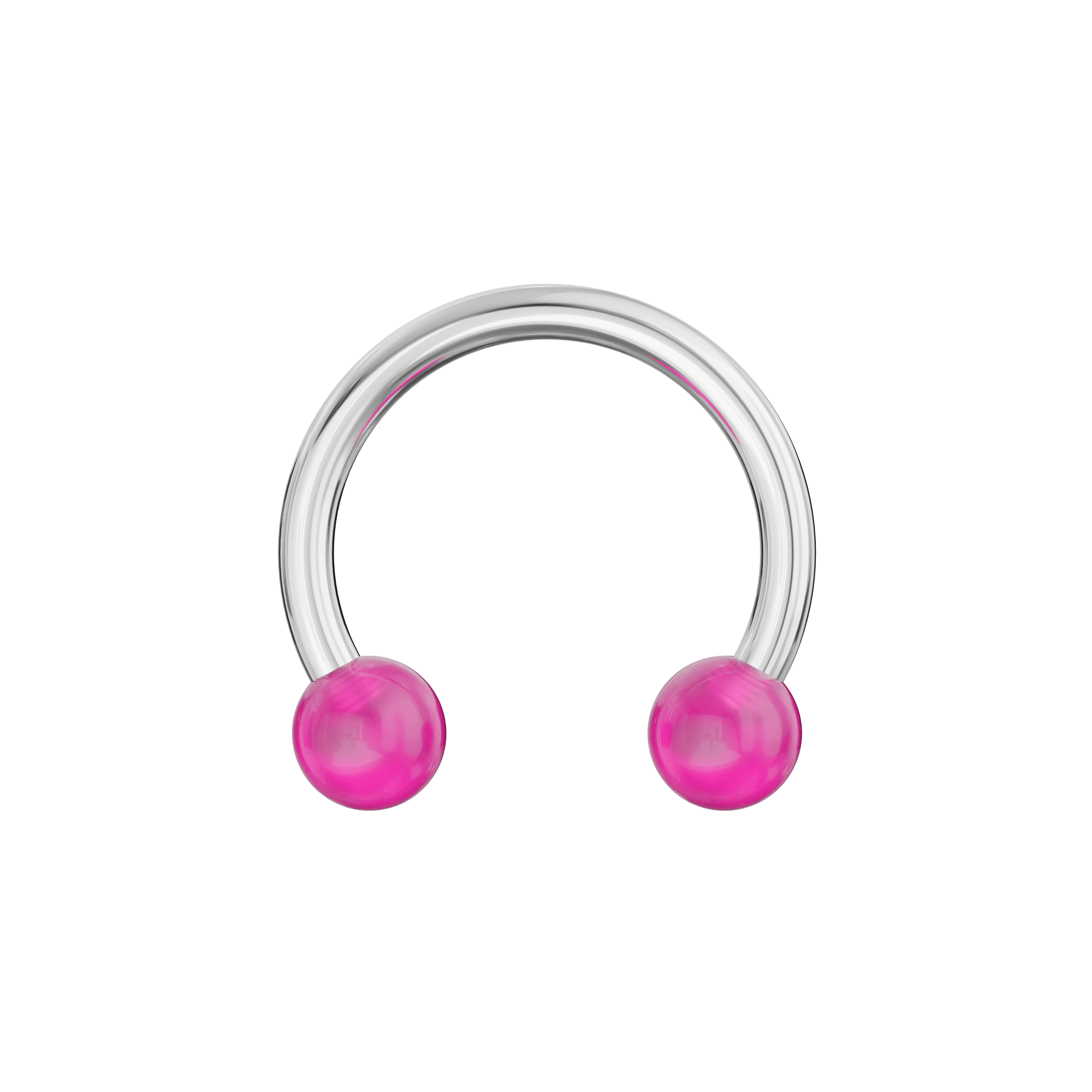 316L Surgical Steel Circular Barbell With Glossy UV Balls (Pack of 10)