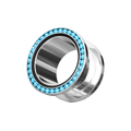 316L Surgical Steel With Turquoise Ball Edge Top Flesh Tunnel