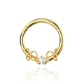 316L Surgical Steel Round CZ Duo Snake Hinged Segment Clicker Ring