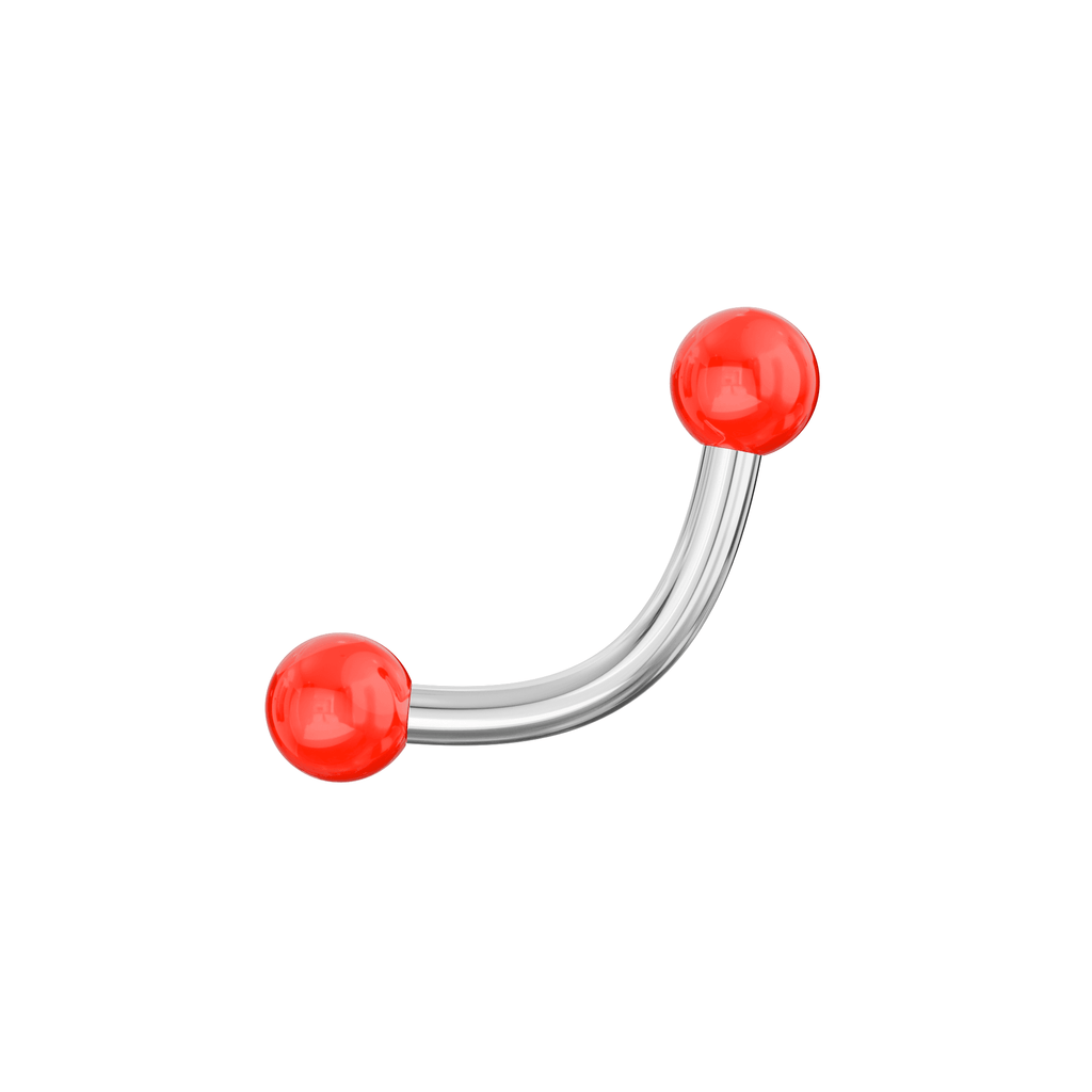 316L Surgical Steel Curved Bar with Basic UV Balls (Pack of 10)