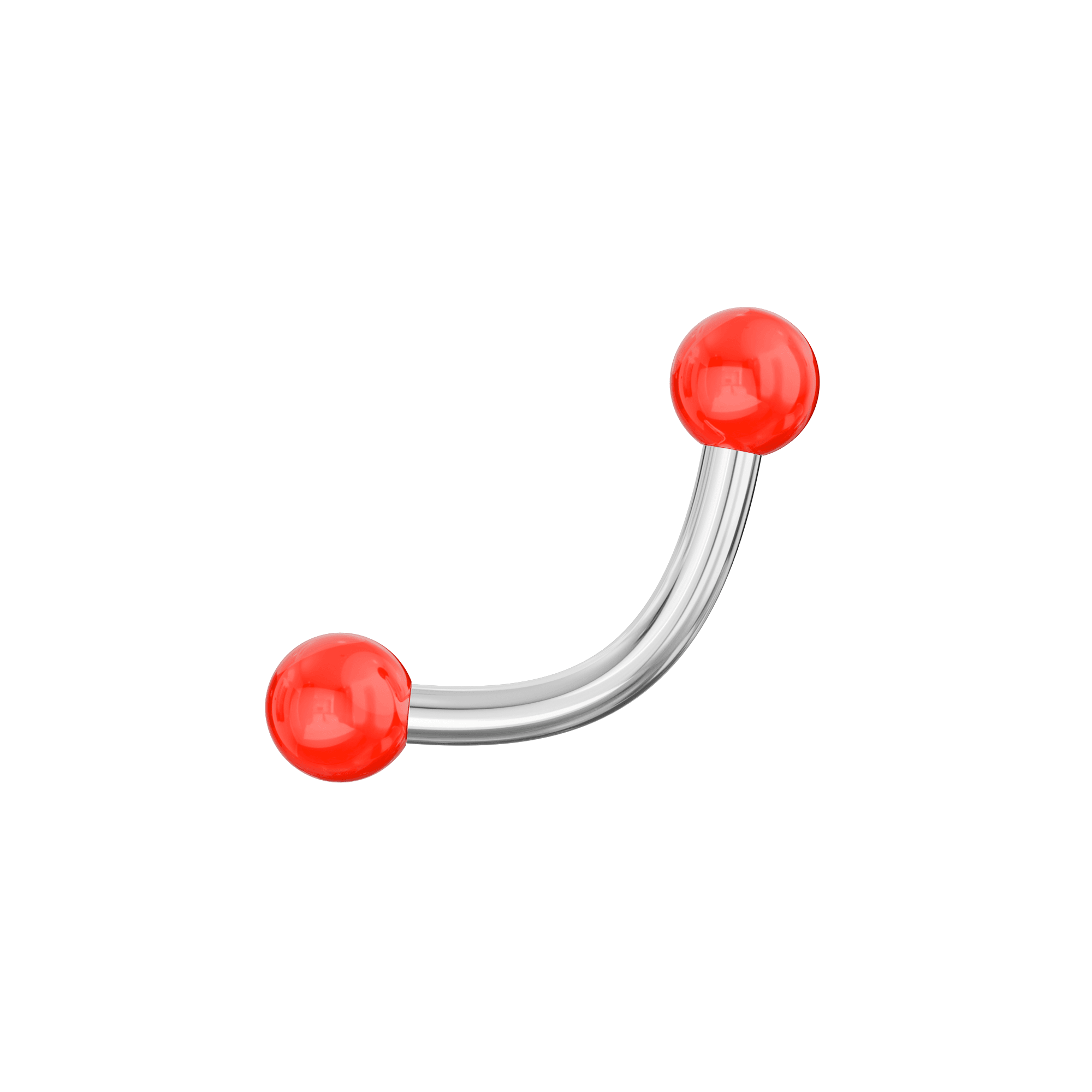 316L Surgical Steel Curved Bar with Basic UV Balls (Pack of 10)