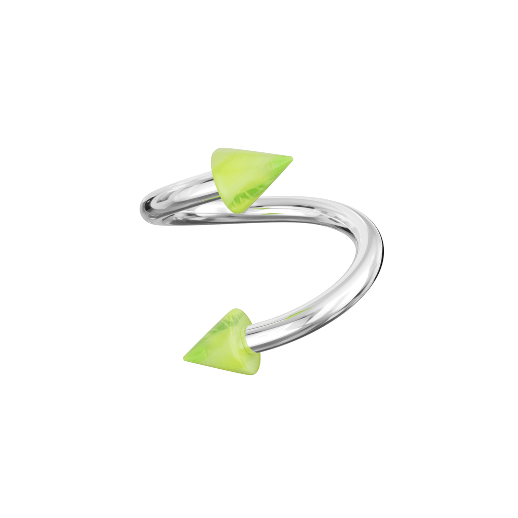 316L Surgical Steel Twisted Barbell With Glossy UV Cones (Pack of 10)