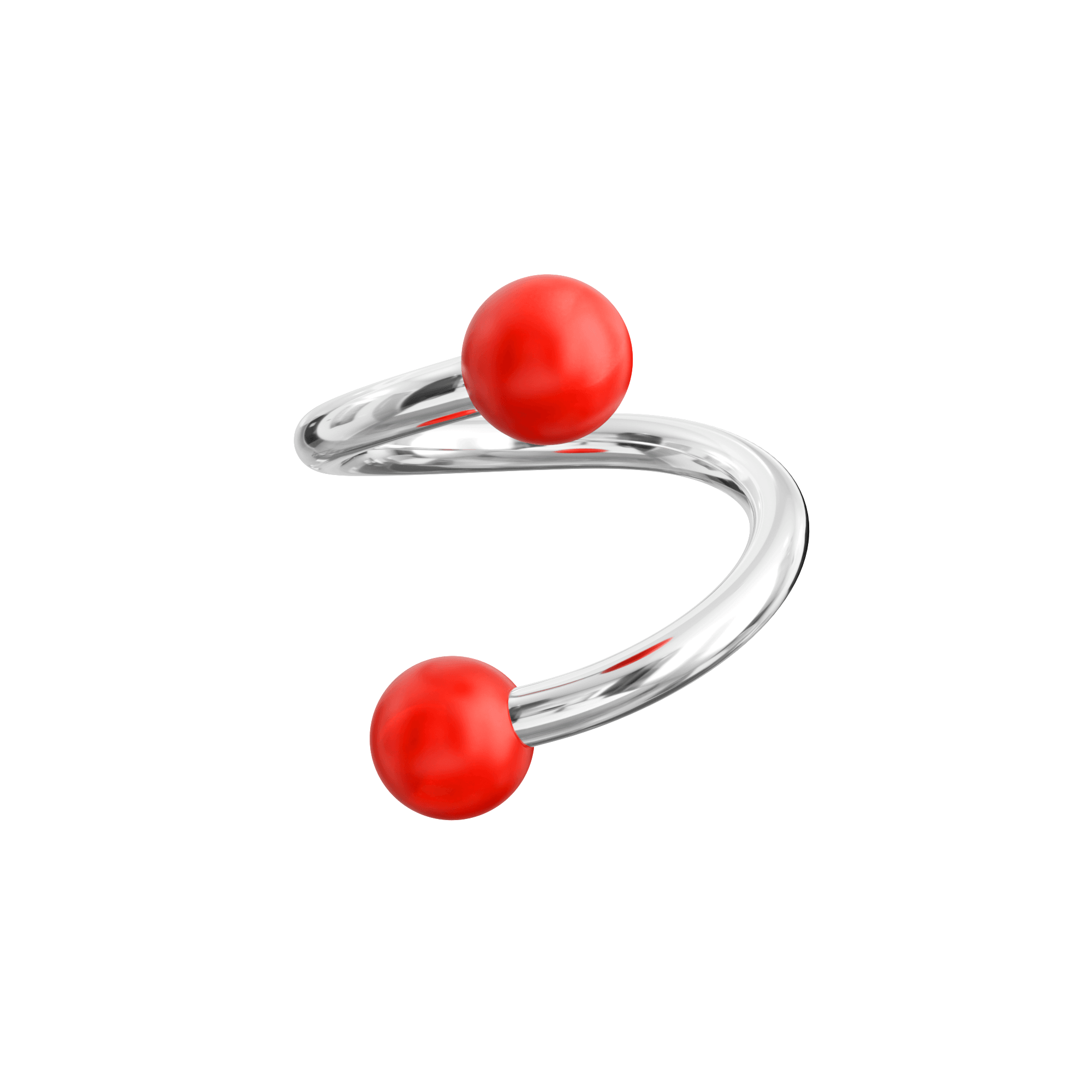 316L Surgical Steel Eyebrow Twisted Barbell with UV Colour Piercing Balls (Pack of 10)