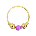 9K Gold Spring Coil end with Opal center Nose Hoop Ring