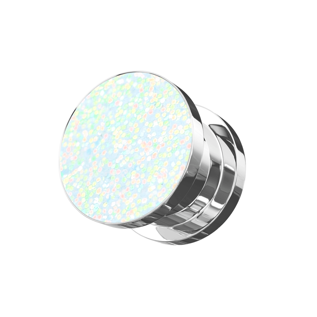 316L Surgical Steel Glittering Coloured Screw Fit Flesh Tunnel