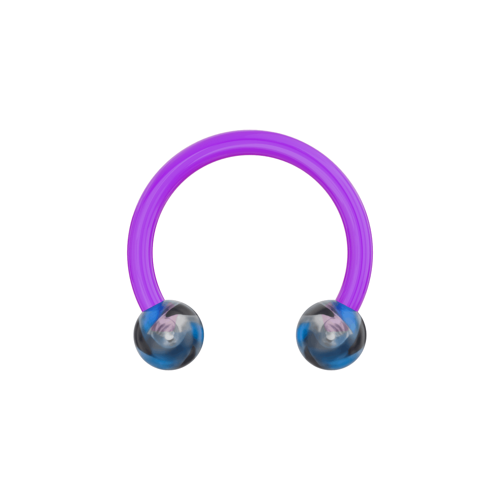 UV Circular Barbell With Marble UV Balls (Pack of 10)