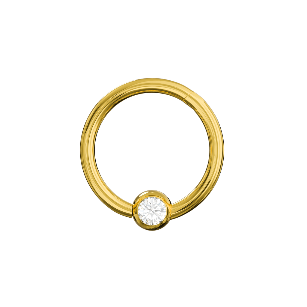 316L Surgical Steel BCR Clicker with CZ Stone Piercing Ring