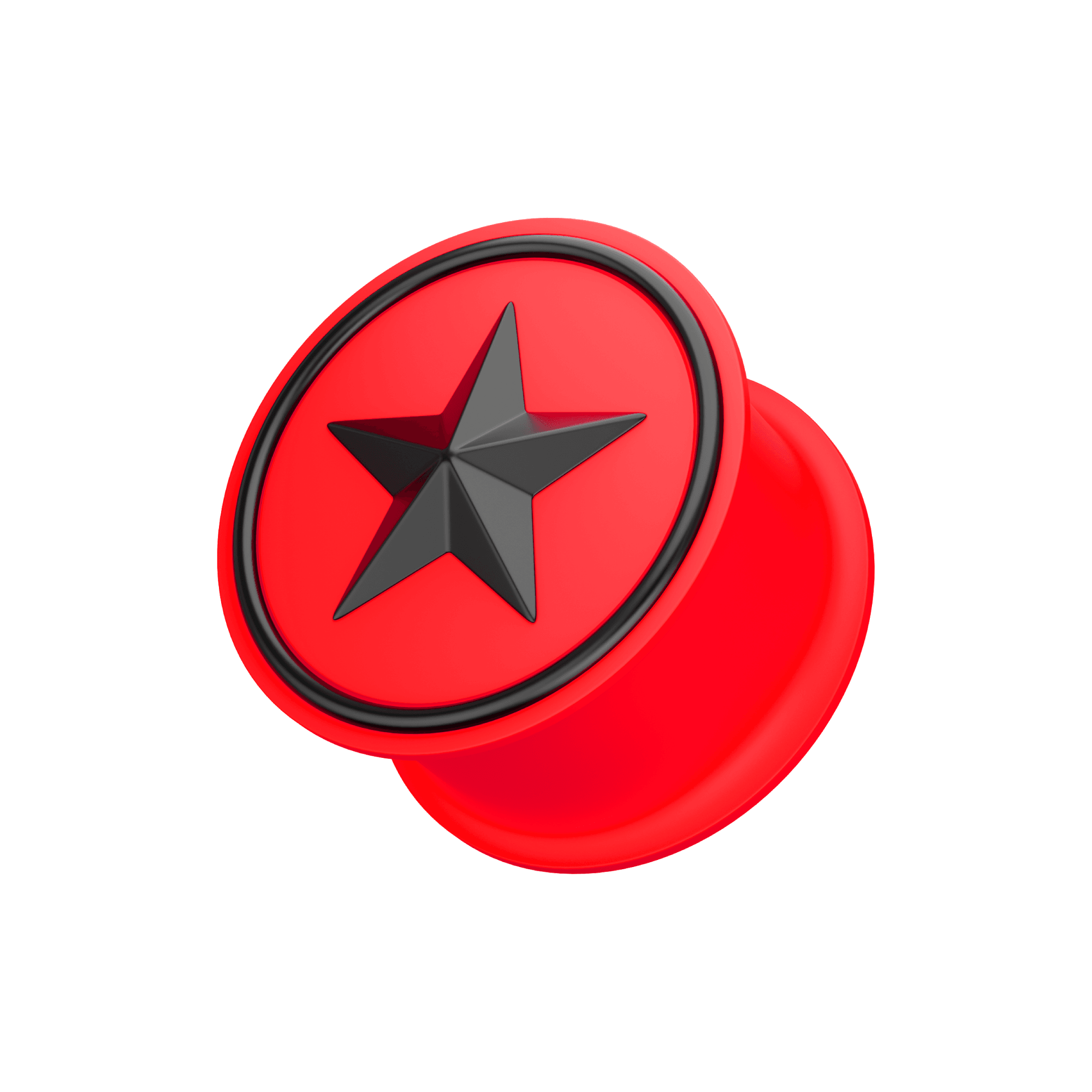 Embossed Black Star with Red Silicone Ear Plug