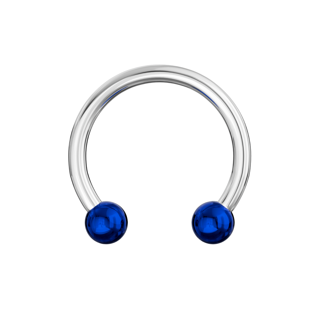 316L Surgical Steel Circular Barbell with Anodised Ball