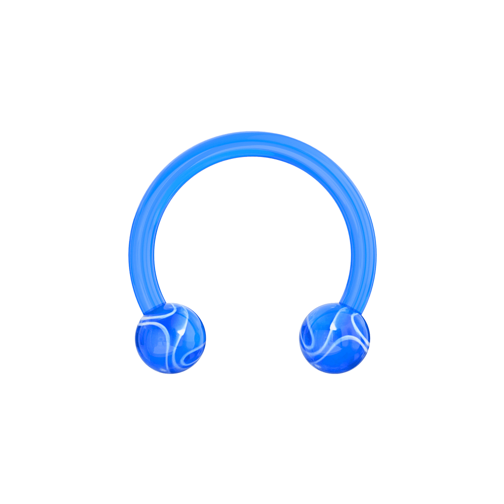 UV Circular Barbell With Marbled UV Balls (Pack of 10)