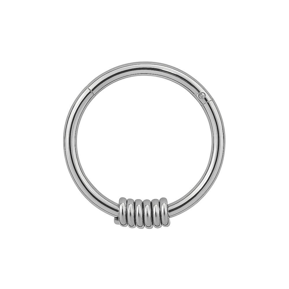 316L Surgical Steel Hinged Segment Ring with Spring