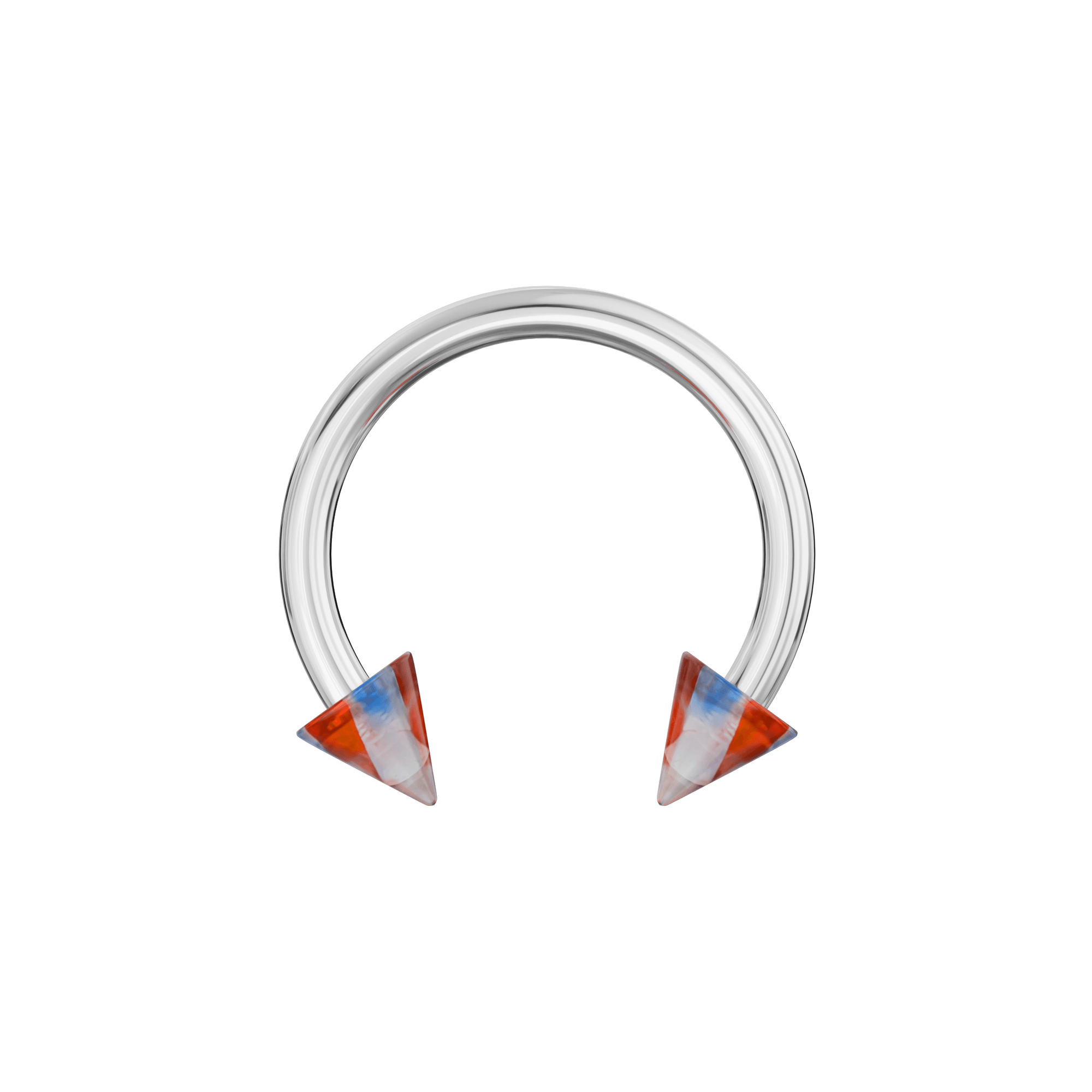 316L Surgical Steel Circular Barbell With Marble UV Cones (Pack of 10)