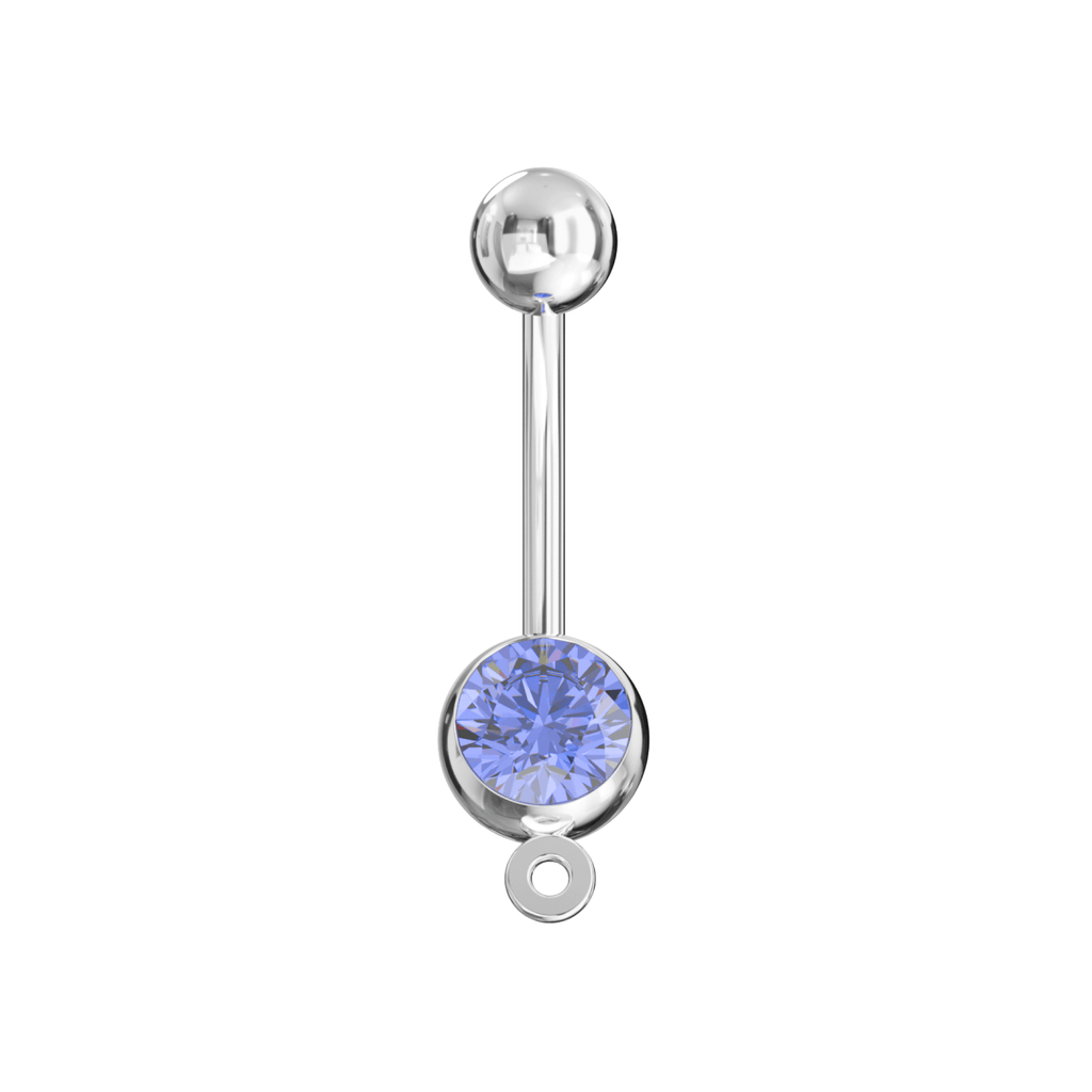 316L Surgical Steel Studded Hook Banana Belly Ring