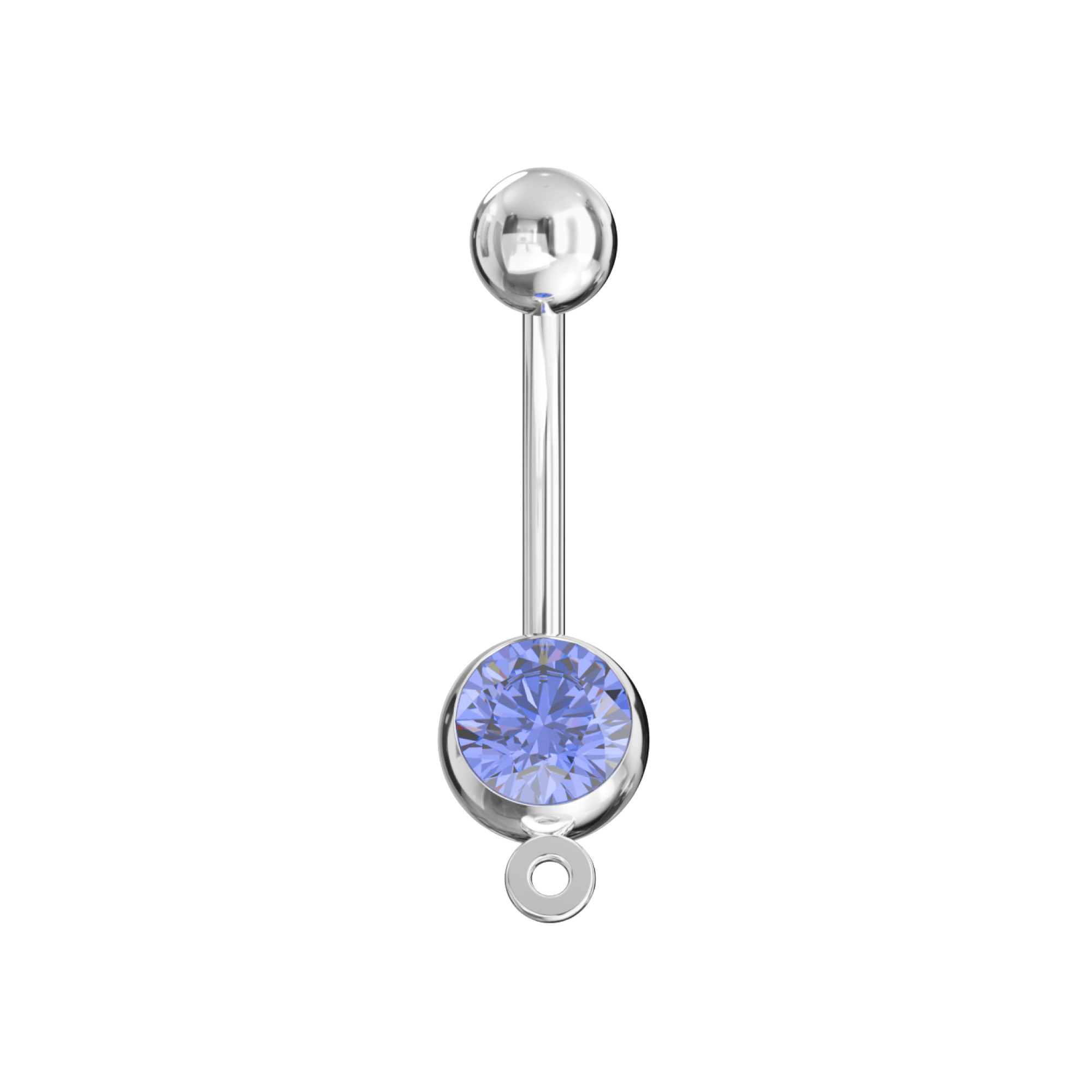 316L Surgical Steel Studded Hook Banana Belly Ring