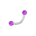 316L Surgical Steel Curved Bar with Basic Glossy UV Balls (Pack of 10)