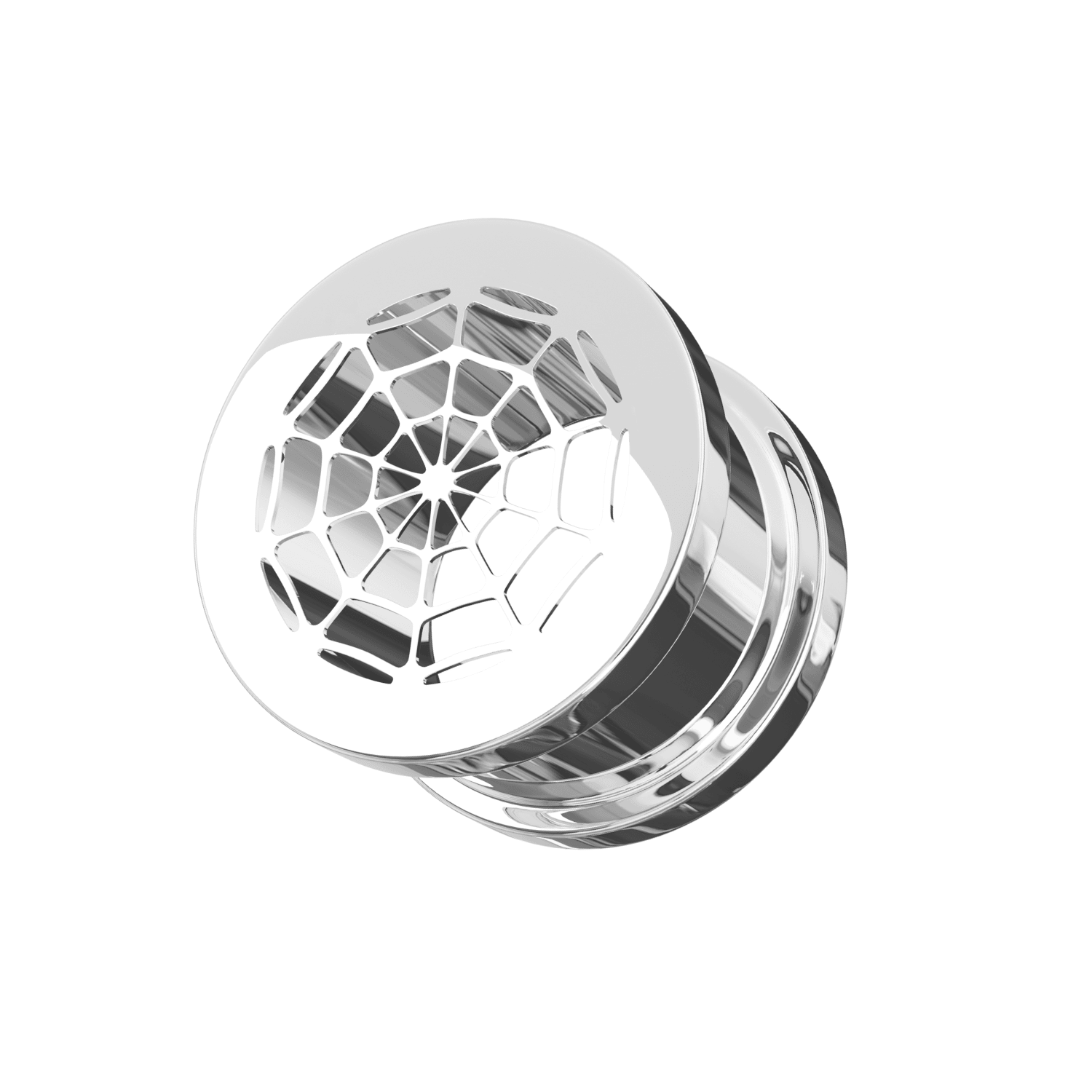 316L Surgical Steel Spider Web Screw Fit Flesh Tunnel